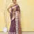 gold blue dual tone organic tissue jamdani saree with blouse piece