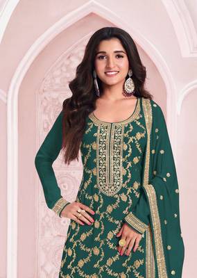 Rama color pure jacquard viscose ceremonial salwar kameez 2