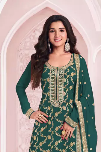 Rama color pure jacquard viscose ceremonial salwar kameez