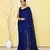 blue sequin work soft pure cotton saree with blouse piece