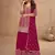 Heavy embroidery work pink color chinon fabric palazzo dress
