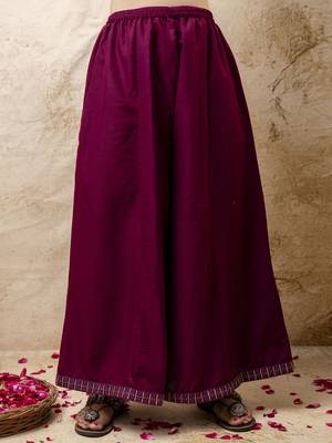 Women's silk blend embroidered flared kurta with palazzo & dupatta set 4
