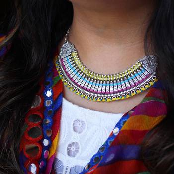 Rainbow choker necklace 4
