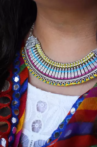 Rainbow choker necklace
