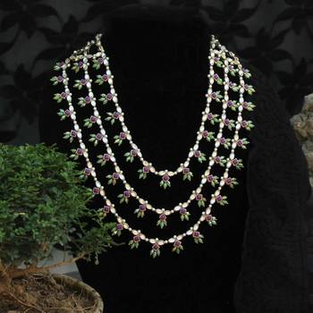 Pearl twirl 3 layer necklace 1