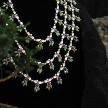 Pearl twirl 3 layer necklace 4