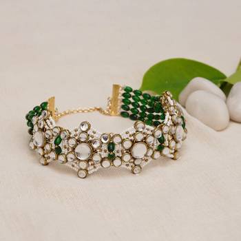 Ethereal green kundan choker necklace 1