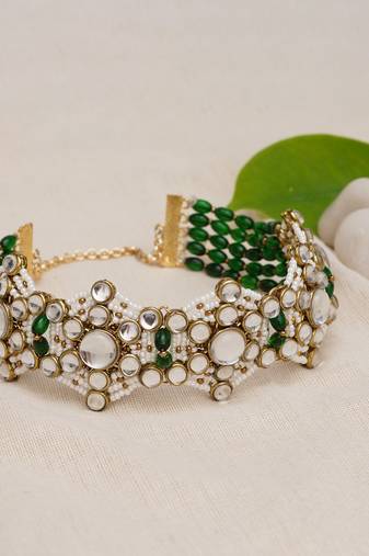 Ethereal green kundan choker necklace
