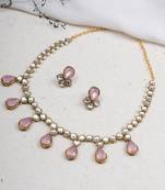 Light pink crystal kundan necklace