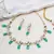Kundan and green stone necklace set