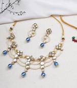 Semi precious beads & kundan necklace set