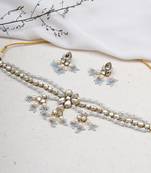 Dual tone kundan necklace set