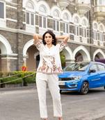 Women Cotton Stylish Thread Work Top & Bottom Set