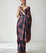 ready to wear multi chinnon digital print & lace border saree