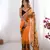 Orange georgette printed partywear saree