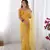 Yellow jimmy choo lace work partywear saree