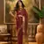 Wine khadi organza woven jacquard partywear saree