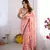 Pink chinon printed bollywood style saree