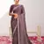 Lavender georgette kasab heavy embroidered wedding wear saree