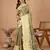 Green soft silk blend woven jari saree
