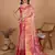 Pink soft silk blend woven jari saree