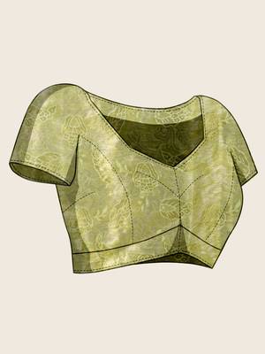 Beige soft silk blend woven zari saree 5