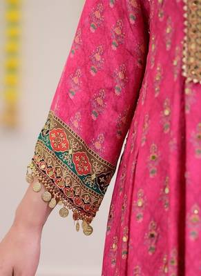 Pink mirror silk blend readymade suit 2
