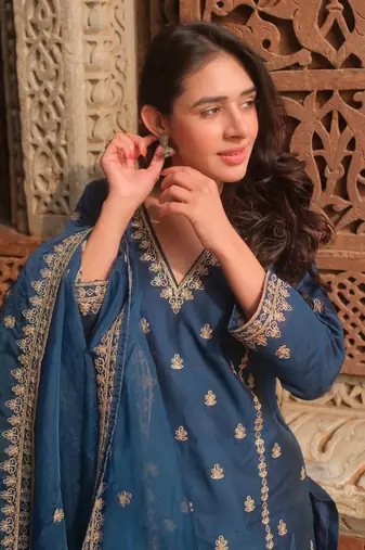 Blue color viscosee silk beautiful salwar kameez for party looks