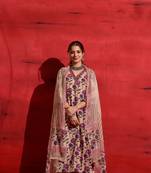 Pink color roman slub fabric trendy and stylish readymade kurta set