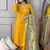Yellow color viscosee fabric ethnic embroidered readymade suit for party looks