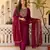 Maroon color rayon fabric ethnic embroidered readymade suit for party looks
