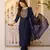 Nevy blue color rayon fabric ethnic embroidered readymade suit for party looks