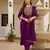 Purple color rayon fabric ethnic embroidered readymade suit for party looks