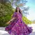 Lavender color heavy rayon heavy digital printed beautiful partywear gown