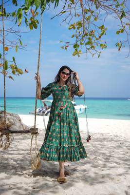 Rama color heavy rayon heavy digital printed beautiful partywear gown 2