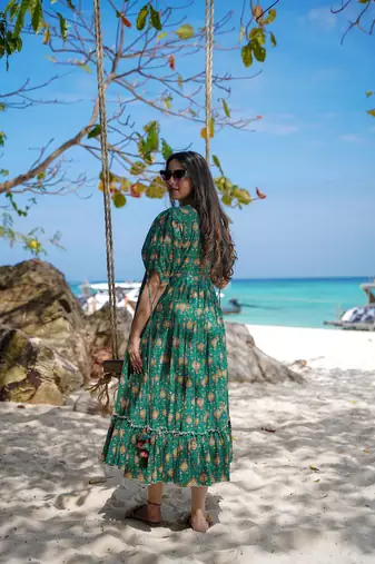 Rama color heavy rayon heavy digital printed beautiful partywear gown