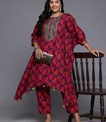 Purple color beautiful plus size kurta set for ceremonial wear