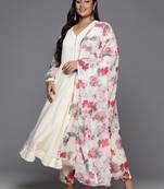 Off-white color beautiful plus size kurta set for ceremonial wear