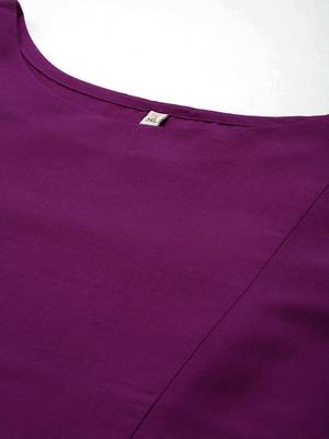 Purple color beautiful plus size kurta set for ceremonial wear 3