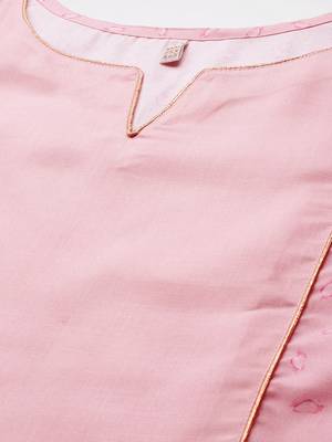 Pink color cotton blend fabric designer big size readymade partywear kurta set 3