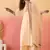 Peach color ethnic resham embroidered festive wear ceremonial kurta set