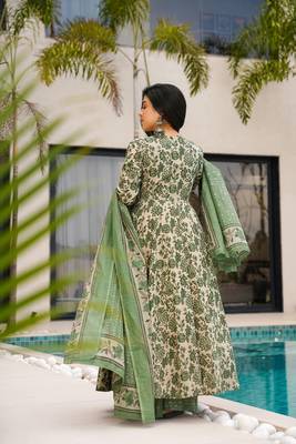 Pista color mal cotton partywear long suit for graceful ethnic looks 2