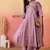 Pink color roman silk fabric beautiful ceremonial wear readymade palazzo dress