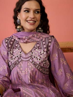 Pink color roman silk beautiful ceremonial wear readymade palazzo dress 3
