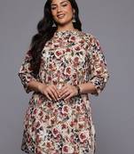 Multi color beautiful printed plus size kurta for casual wear