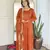 Orange color vichitra silk fabric ethnic and festive wear readymade kurta set