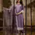 Lavender color embroidery work silk blend fabic readymade suit with dupatta
