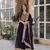 Wine color faux georgette fabric heavy zari and sequins work bridesmaid gown with dupatta