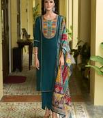 Rama color vichitra silk fabric beautiful ceremonial partywear salwar suit