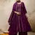 Purple color silk blend fabric embroidery work ethnic partywear palazzo dress